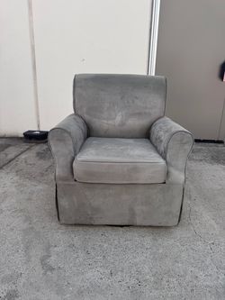 Grey Suede Rocking Chair