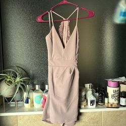 Dusty Lilac Romper With Lace Back