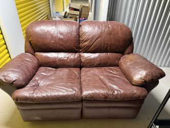 Leather Reclining Loveseat