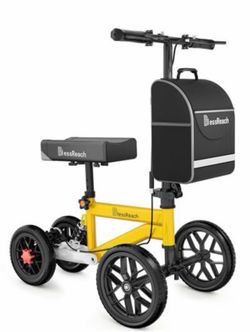 BlessReach Economy Steerable Knee Walker - Compact Crutch Alternative for Foot Injuries with Dual Braking System