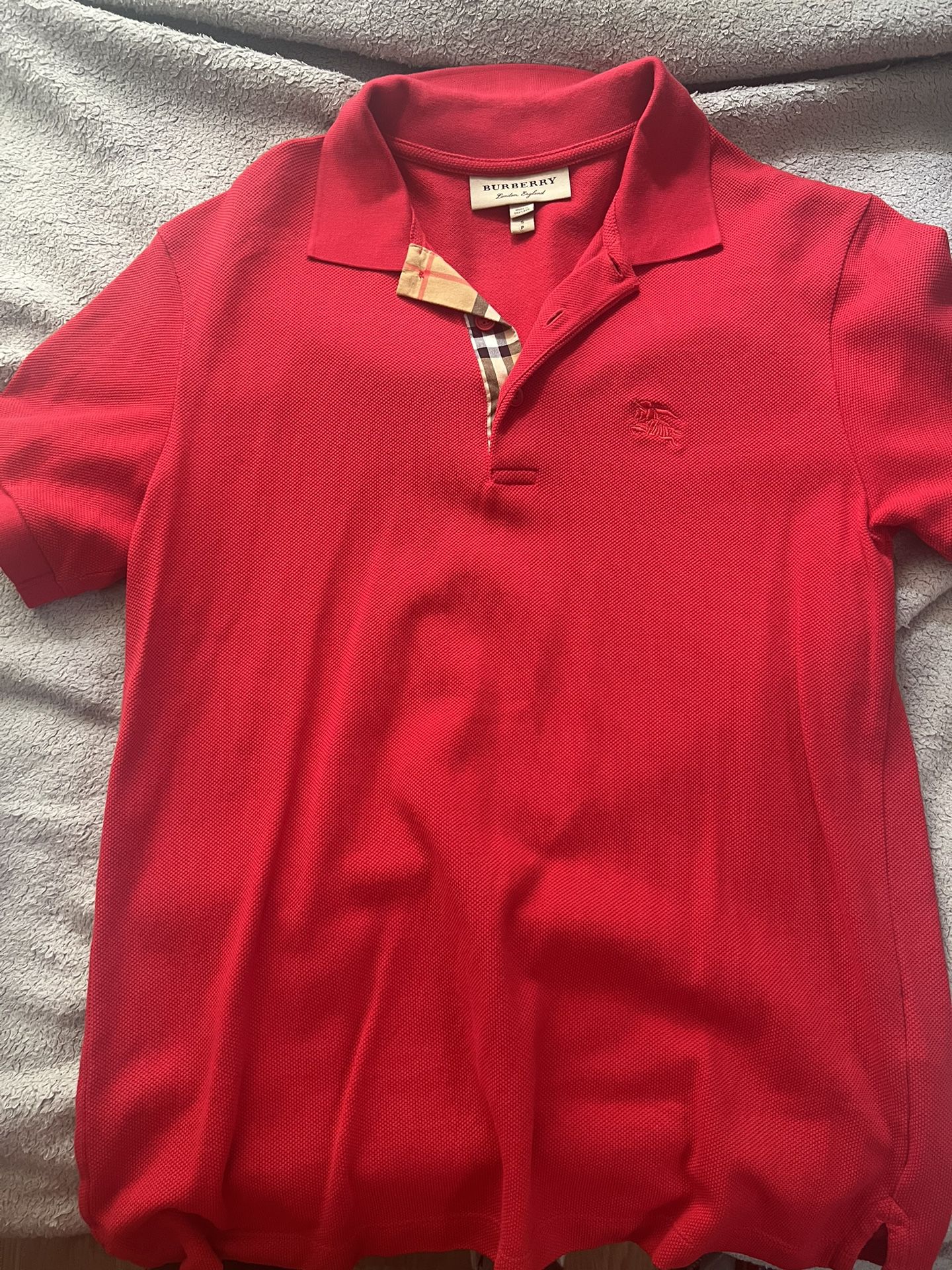 Red Burberry Polo