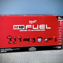 Brand new Milwaukee M18 FUEL 18V Lithium-Ion Brushless Cordless Combo Kit with Two 5.0 Ah Batteries, 1 Charger, 2 Tool Bags (7-Tool)