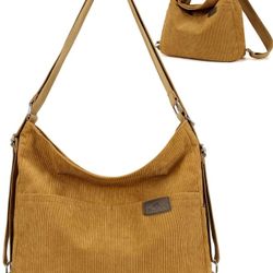 RUNSOON Convertible Corduroy Tote Bag