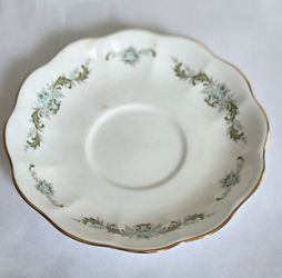 1976 MARURI ENESCO bone china "JULY" Floral saucer HONEYSUCKLE NO CHIPS