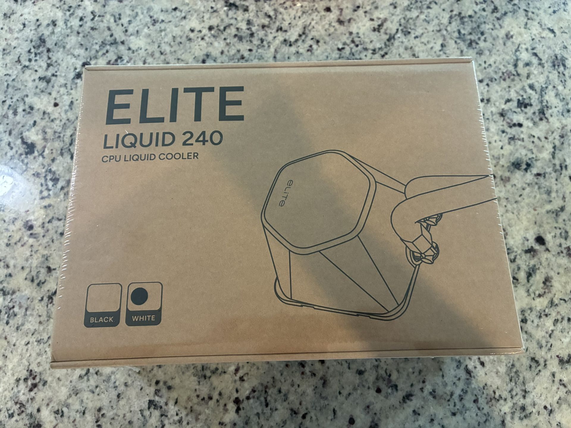 Cooler Master 240 Elite Liquid White CPU Liquid Cooler, Dual-Chamber Pump, Customizable aRGB Lighting, Maintenance-Free, Easy Install