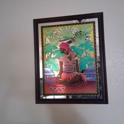 Ebony Woman Glass/Mirror Hand Painted Art 32×36