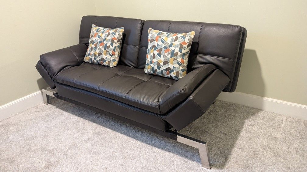 Brown leather fueton