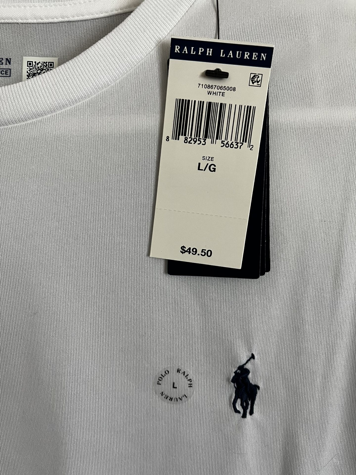 White Polo Ralph Lauren Performance Men’s Shirt (L)