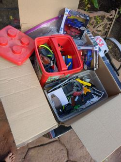 Lego Parts With Bucket. 