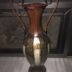 Tall Decorative Embossed Metal Floor Vase