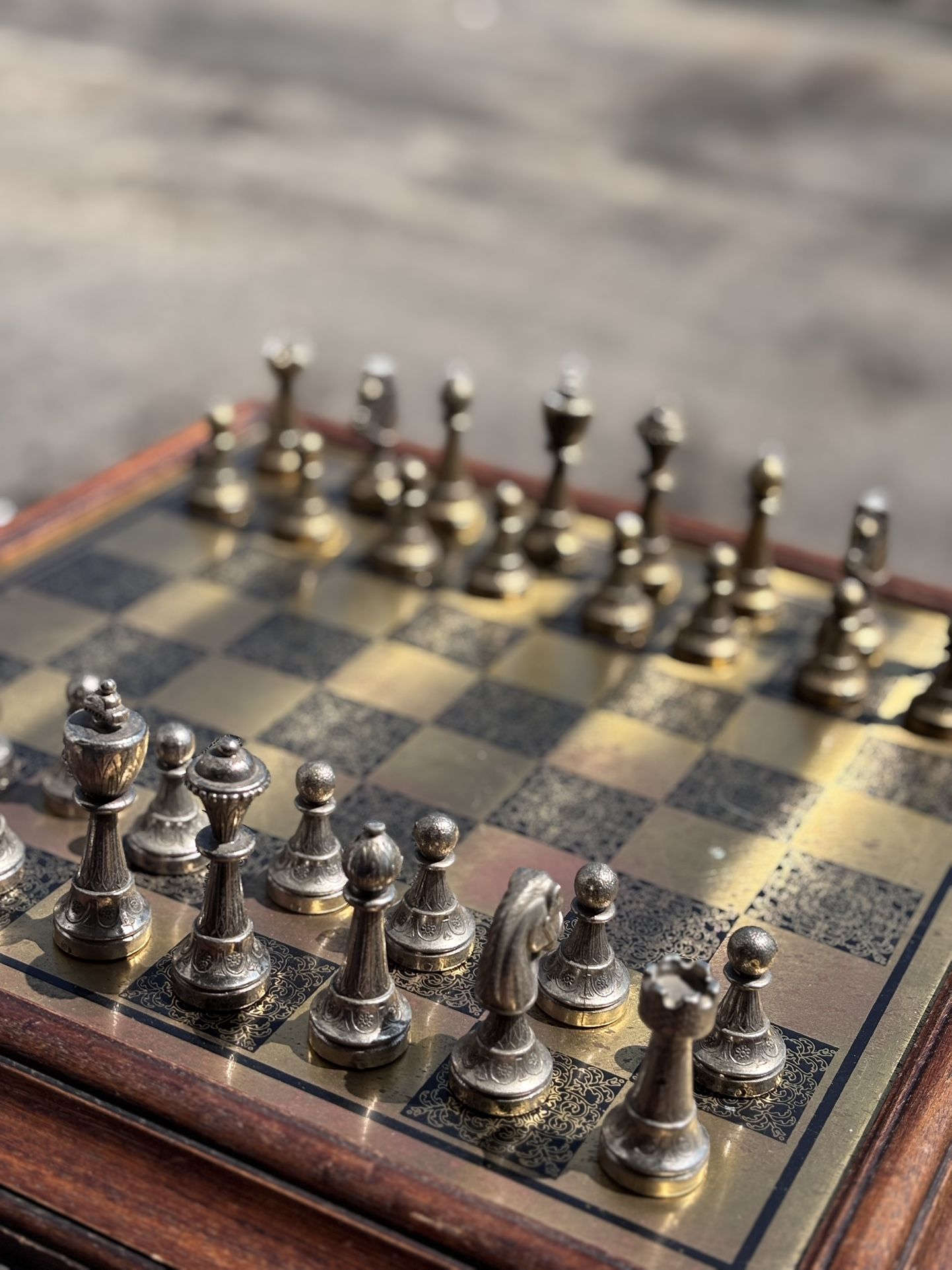 Vintage Metal Chess Set