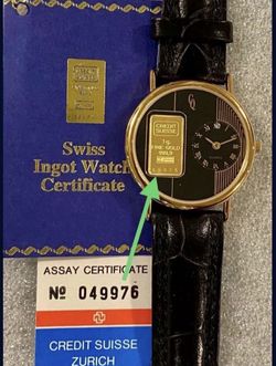 CQ Watch Gold Ingot 1-gram Credit Suisse 999.9 Fine gold CQ Watch Gold Ingot 1-gram Credit Suisse 999.9 Fine gold