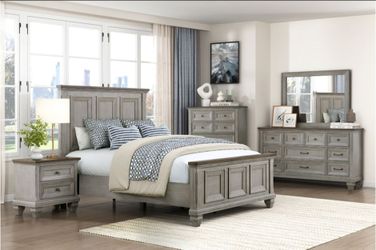 4 PC BEDROOM SET NEW IN BOX (MATTRESS AND CHEST SOLD SEPARATELY)
