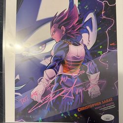 Signed Ultra Ego Vegeta Poster - Christopher Sabat with Authentication