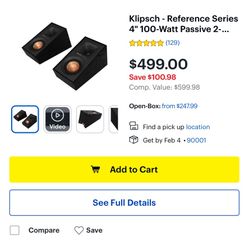 Klipsch - Reference Series 4" 100-Watt Passive (2)