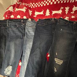 5 pairs of jeans 3 from holister 2 from khols