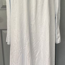 Miss Elaine Blue Brushed Satin Lace Trim Nightgown.  Size XL