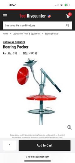 National Spencer/zeeline 333 Bearing Packer For Pales