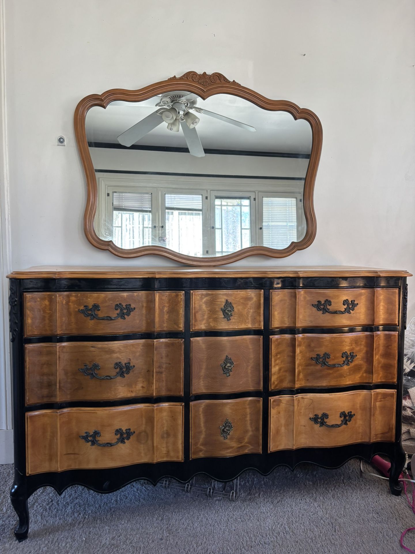 Vintage Wood 9 Drawer Dresser