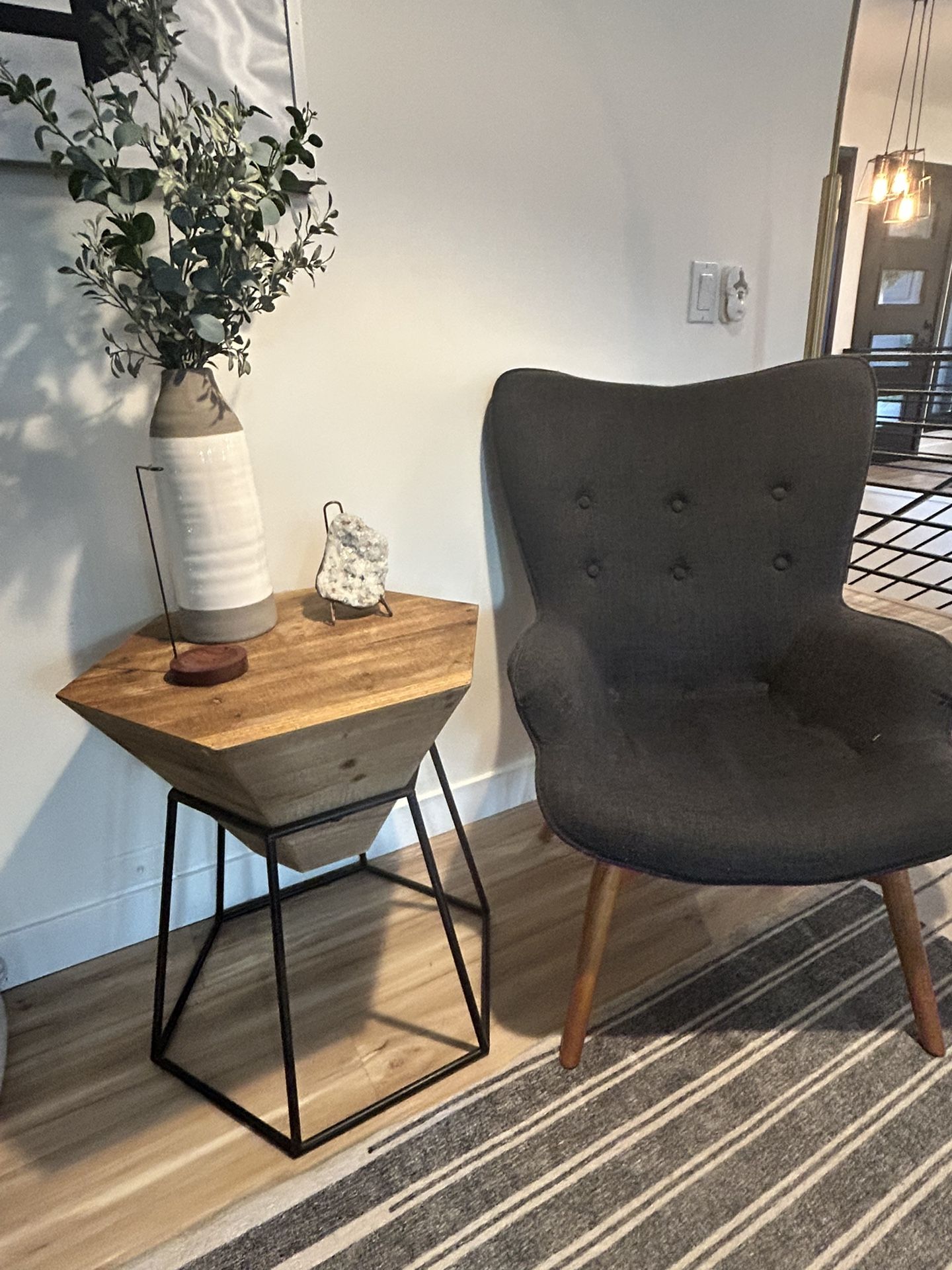 Reclaimed Hex Shaped Side Table