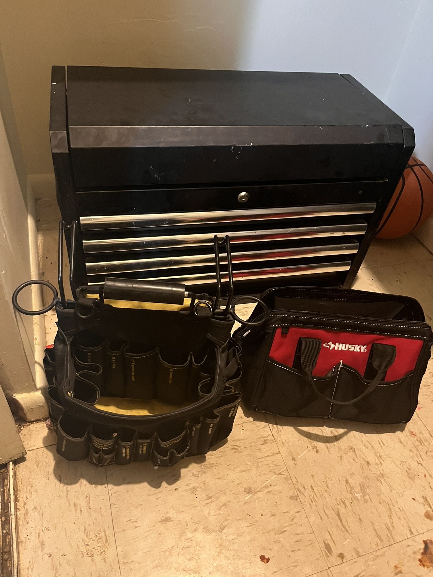Husky Tool Box And Bag, Full of Tools