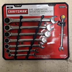 Craftsman 8-piece Combination Ratcheting Wrench Set
