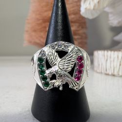 Solid Silver Eagle Ring