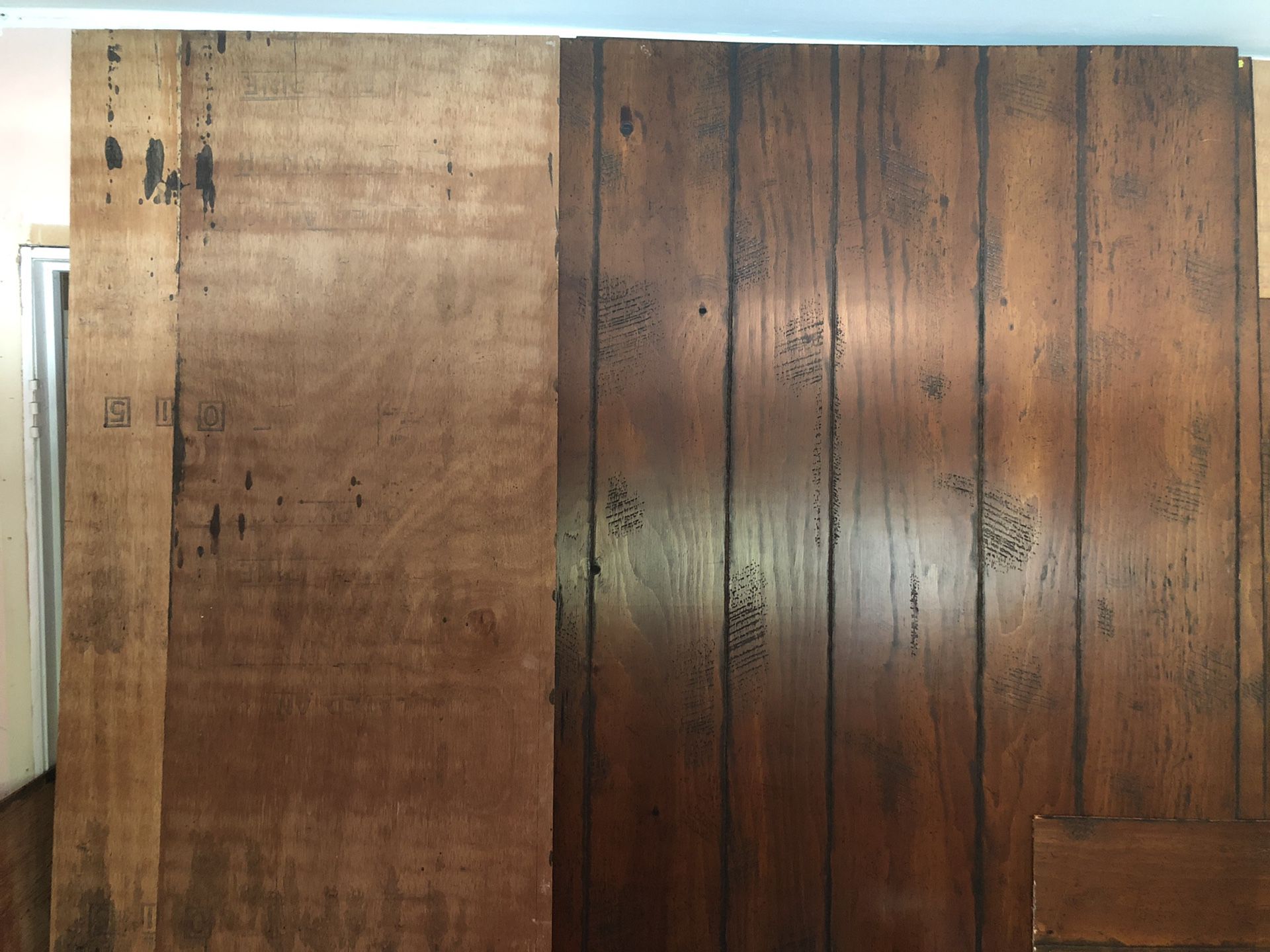 Pine wood paneling