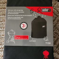 Weber, barbecue pit cover.