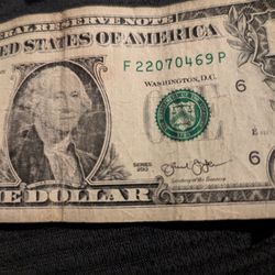 1 Dollar Bill 2013 F Series 
