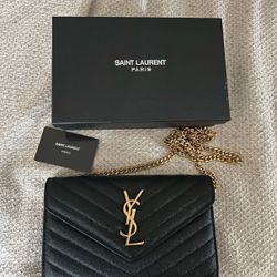 Black Gold Envelope Crossbody 
