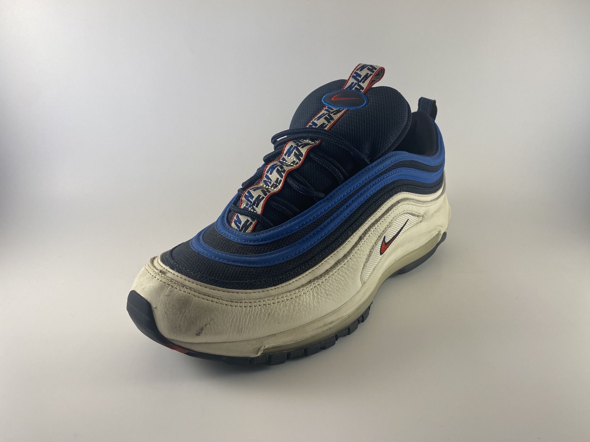 Nike Air Max 97 SE Blue Nebula Pull Tab Obsidian White Men’s Size 12(AQ4126-400)