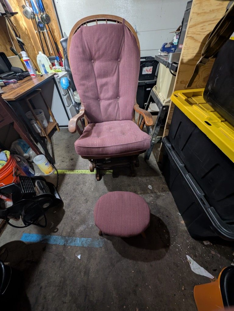 Glider Riding Chair With Stool.