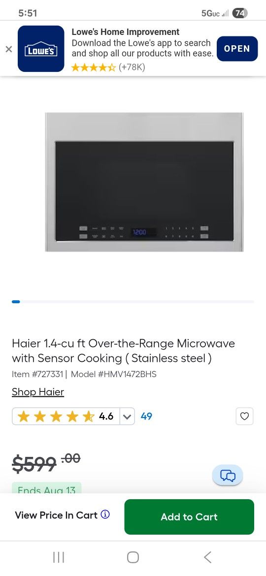 Over The Range Microwave