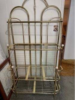 Vintage Brass Bakers Rack