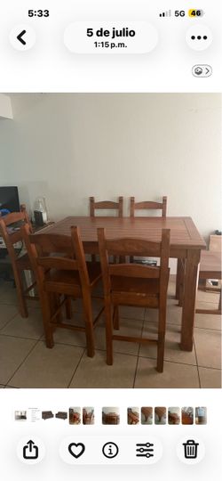 Solid wood dining room with 6 chairs