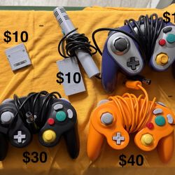 Nintendo Gamecube Controllers, Mic, And Memory Card