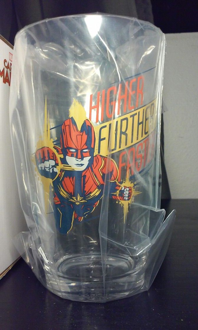 Captain Marvel pint glass new