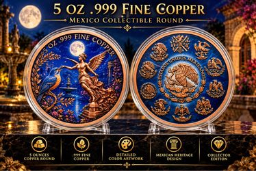 5 oz .999 Fine Copper Mexico Collectible Round