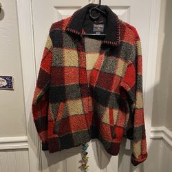 Ladies Medium Woolrich Red Plaid Jacket
