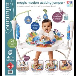 Infantino Magic Motion Activity Jumper: Space-Themed Adventure for Little Explorers, Unisex, 4+ Months