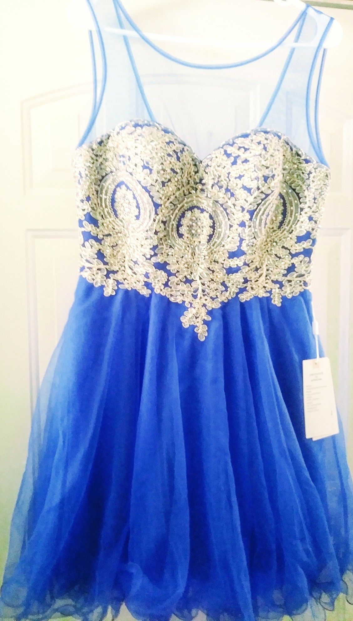 Royal blue & Gold formal dress