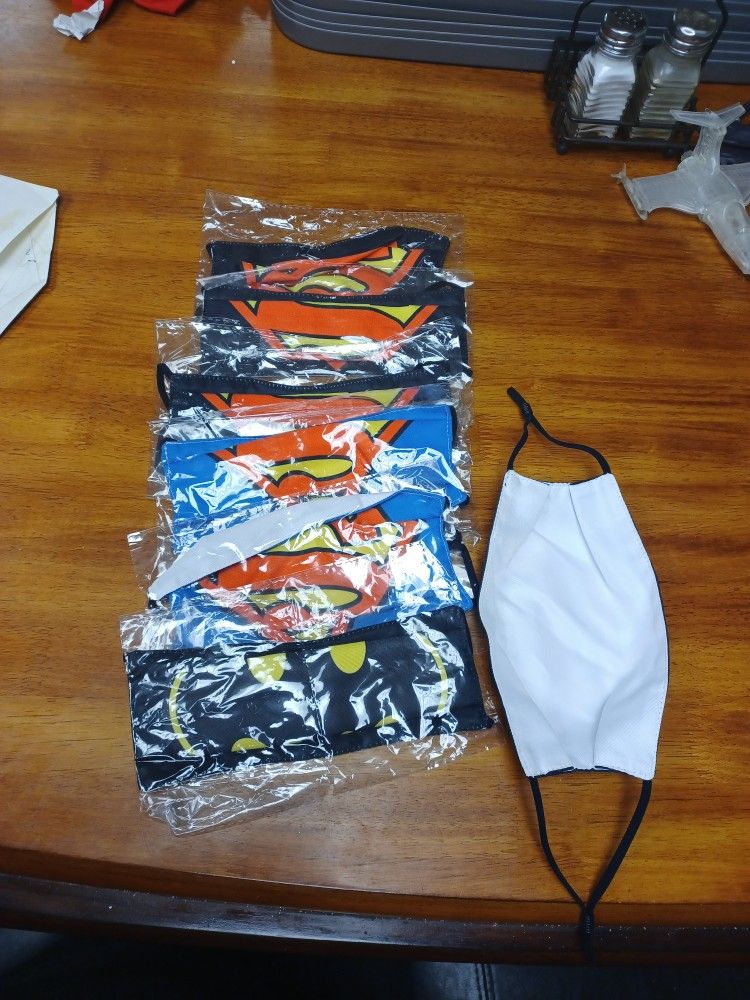 6 New Superhero Masks, Superman,Batman