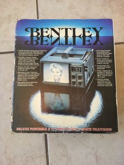 Bentley Deluxe Portable 4 1/2 inch black and white television tv