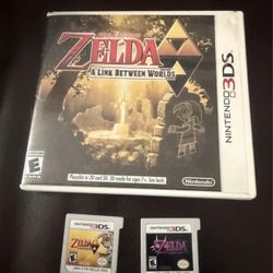 Zelda 3DS Games-A Link Between Worlds(CIB) and Majora’s mask