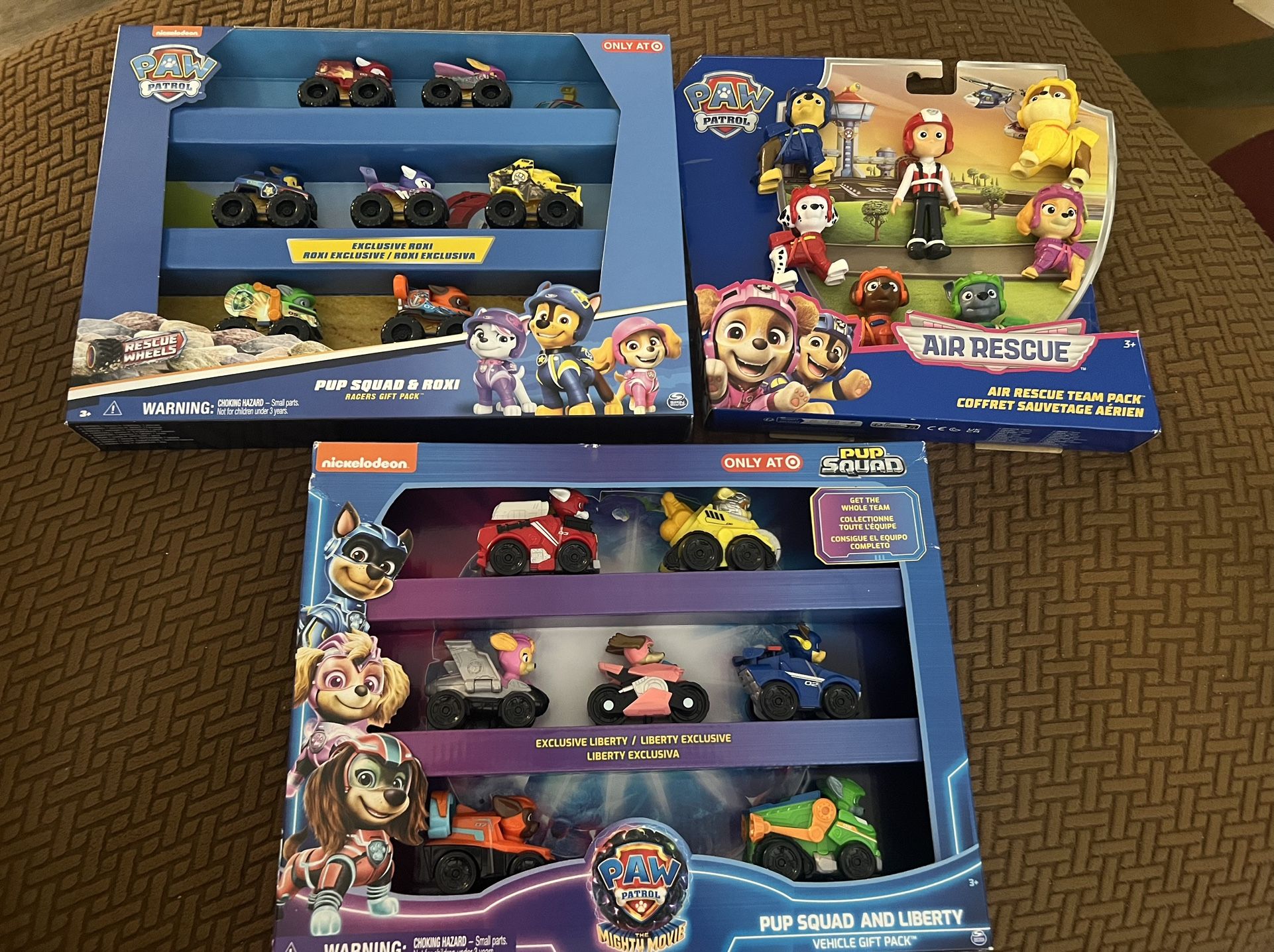 Paw Patrol Pup Squad and Liberty Vehicle Pack, Chase Air Rescue Team Pack, Pup Squad & Roxi Racers Pack