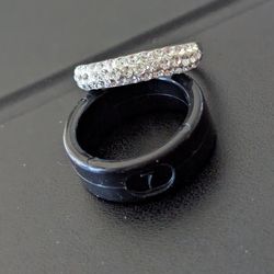 .925 Sterling Silver CZ 3 Row Pave Ring