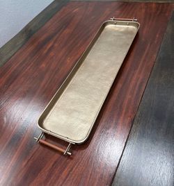 $40 firm ! New Handcrafted Beltic Brass & Leather Tray
