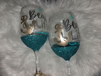 Stemmed Glitter Wine Glasses