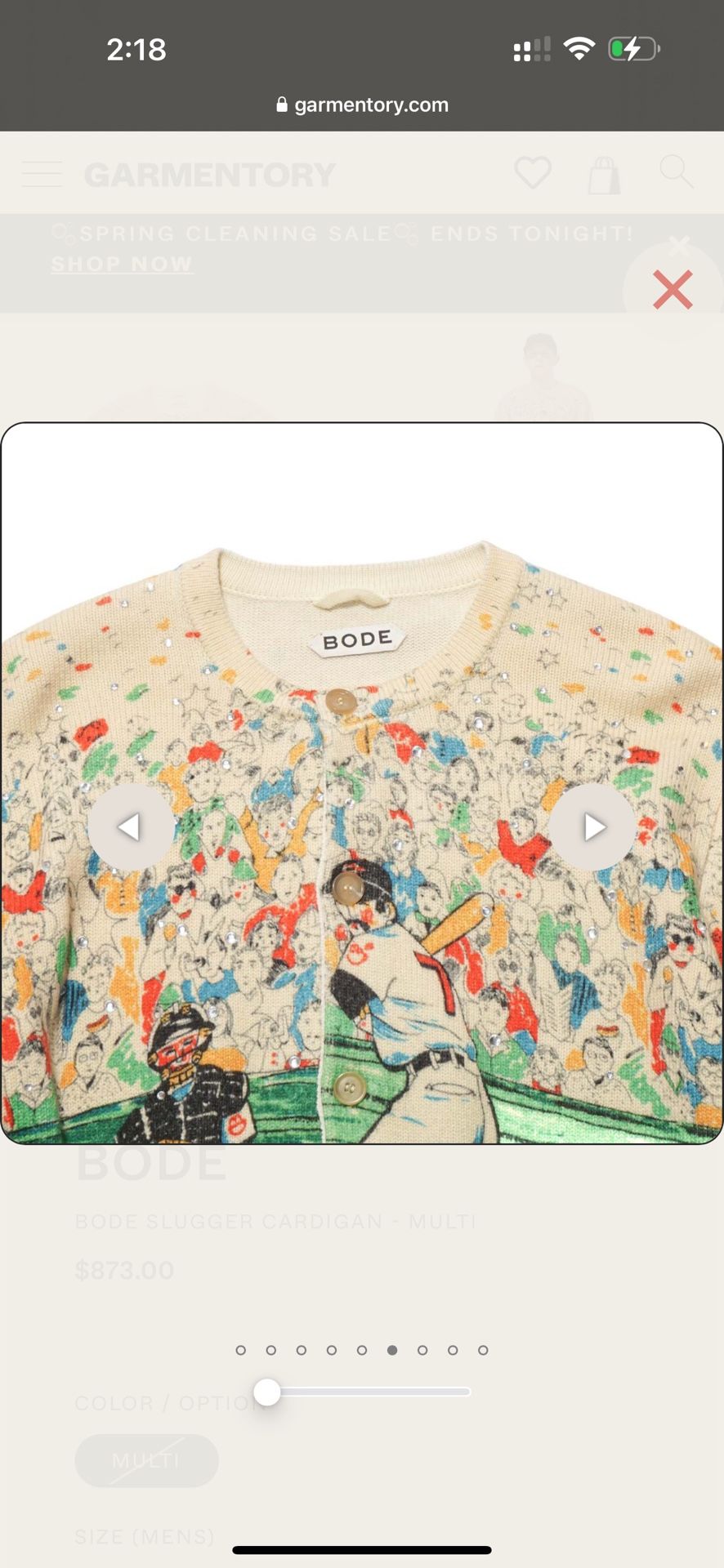 Bode Slugger Cardigan Size Large